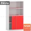 ตู้เอกสาร บนบานเปิดกระจก ล่างบานเลื่อน เมลามีน N 8106_H160 CC