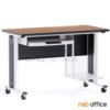 โต๊ะคอมพิวเตอร์ ขาเหล็ก ล้อเลื่อน TC-92 top HPL + ลูกล้อ Nat 