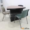 ชุดโต๊ะหน้าท็อปสี่เหลี่ยมทรงหยดน้ำ 3 ที่นั่ง  พร้อมเก้าอี้โพลี -