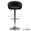 เก้าอี้บาร์สูงหนังเทียม ขาโครเมี่ยมฐานจานกลม PN92314 (Black) 