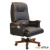 เก้าอี้ผู้บริหารหนังแท้ แขนกล่อง  -
