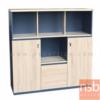 ตู้เอกสาร สูง 120 cm. 4 ช่องโล่ง 1 ลิ้นชัก 2 บานเปิด เมลามีน FM-831