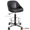 เก้าอี้บาร์ที่นั่งเหลี่ยมล้อเลื่อน ขาเหล็กชุบโครเมี่ยม CR-609 (PVC-โช้ค)