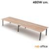 โต๊ะประชุมสี่เหลี่ยม ขาเหล็ก พร้อมรางไฟแบบสองทาง รหัส A24A006 480W*120D cm.