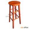 เก้าอี้บาร์สูงที่นั่งกลม ไม้ยางพารา  JR056 สีสัก