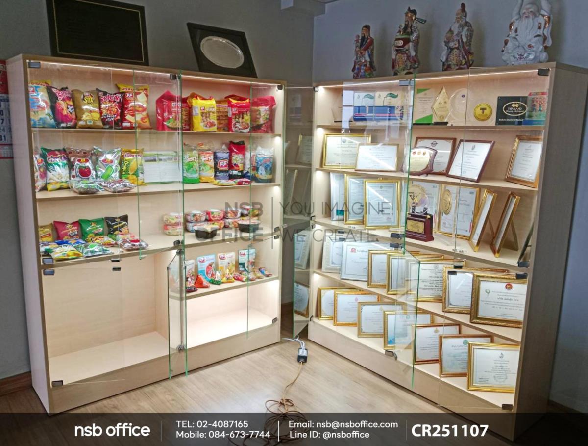 ตู้โชว์กะจกแบบบานเปิด