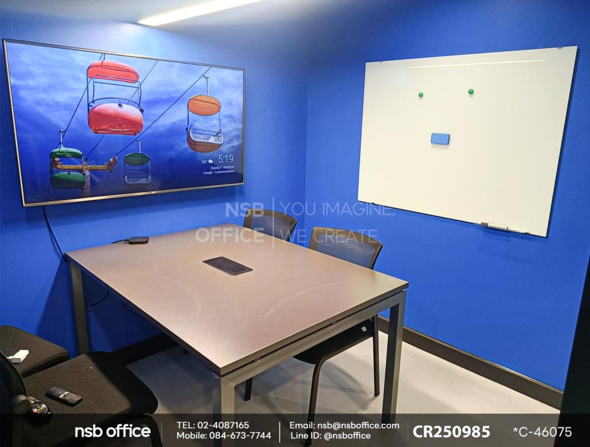 โต๊ะประชุมทรงสี่เหลี่ยมเสริมป๊อปอัพ ใช้งานคู่กันกับเก้าอี้รับแขกหลังเน็ต