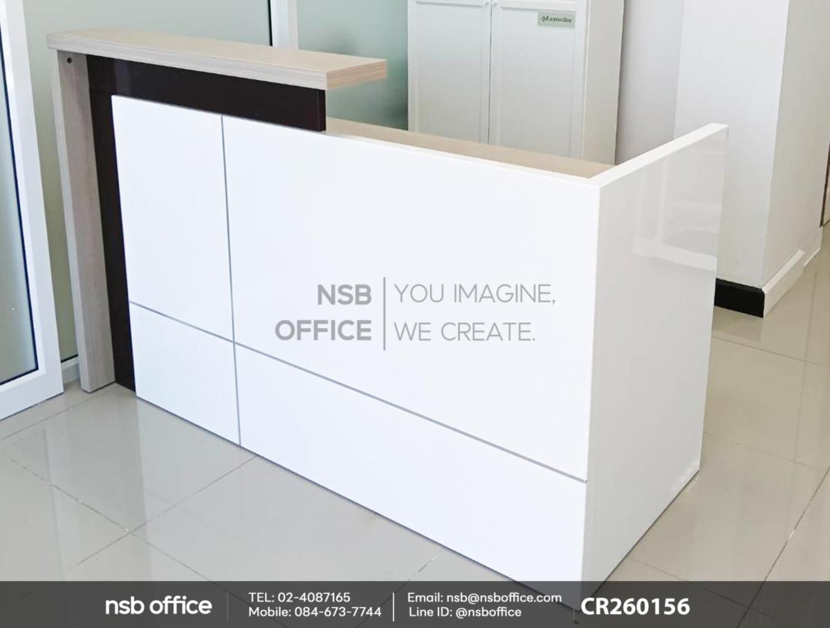 เคาน์เตอร์หน้าตรง ด้านใน 1 ลิ้นชัก 1 บานเปิด 1 รางคีย์บอร์ด