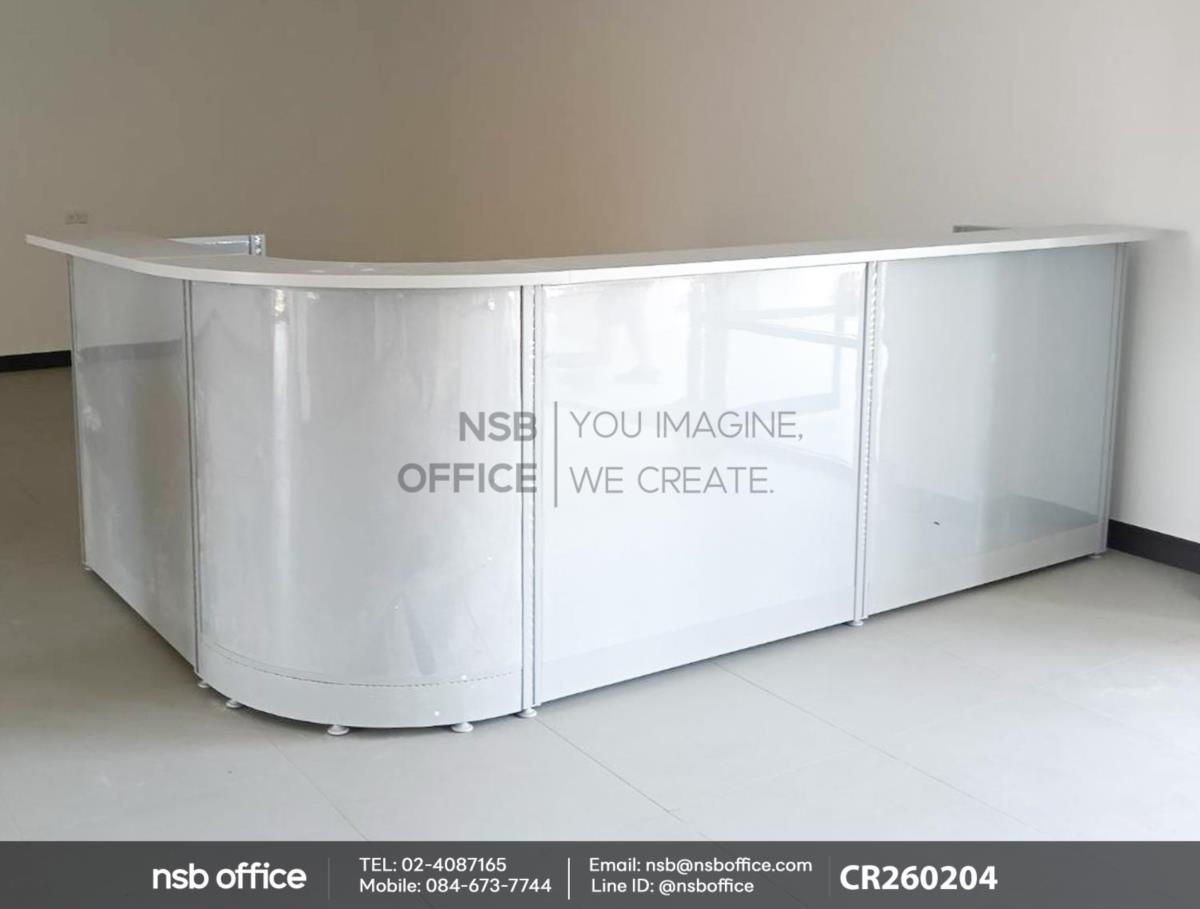 เคาน์เตอร์ตัวแอลพร้อมตู้ลิ้นชักและรางคีย์บอร์ด