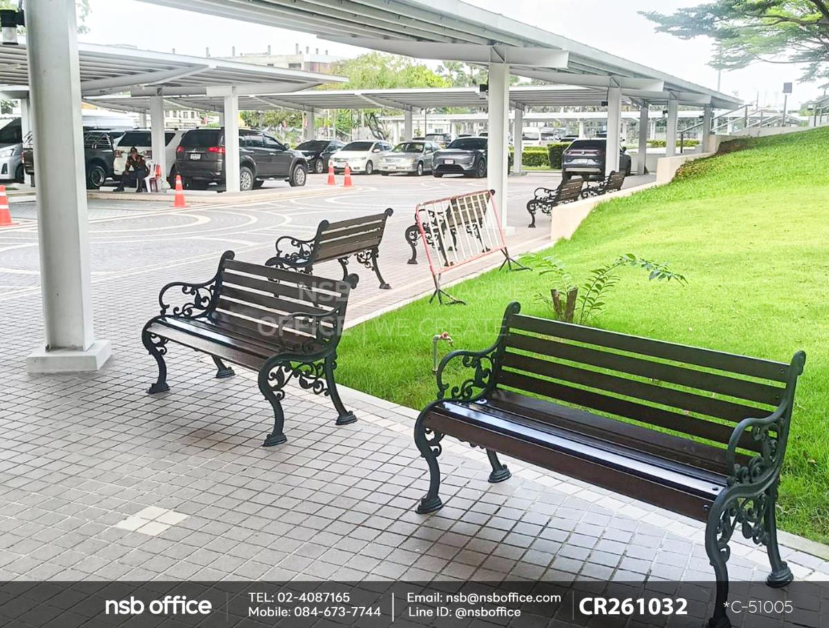 เก้าอี้สนามไม้เต็ง เหล็กหล่อ กทม. รุ่น BKK-CO33 ขนาด 100W, 120W, 150W, 200W cm.