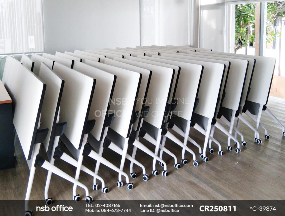 โต๊ะประชุมพับได้ล้อเลื่อนเสริมการใช้งานด้วยเก้าอี้อเนกประสงค์เฟรมโพลี่