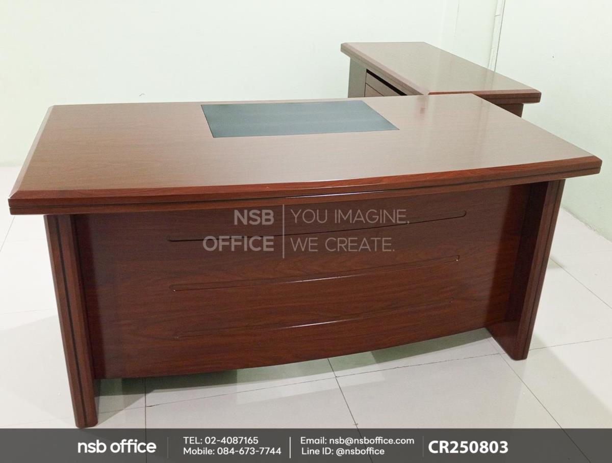 โต๊ะผู้บริหารตัวแอล มาพร้อมตู้ข้างและตู้ลิ้นชัก