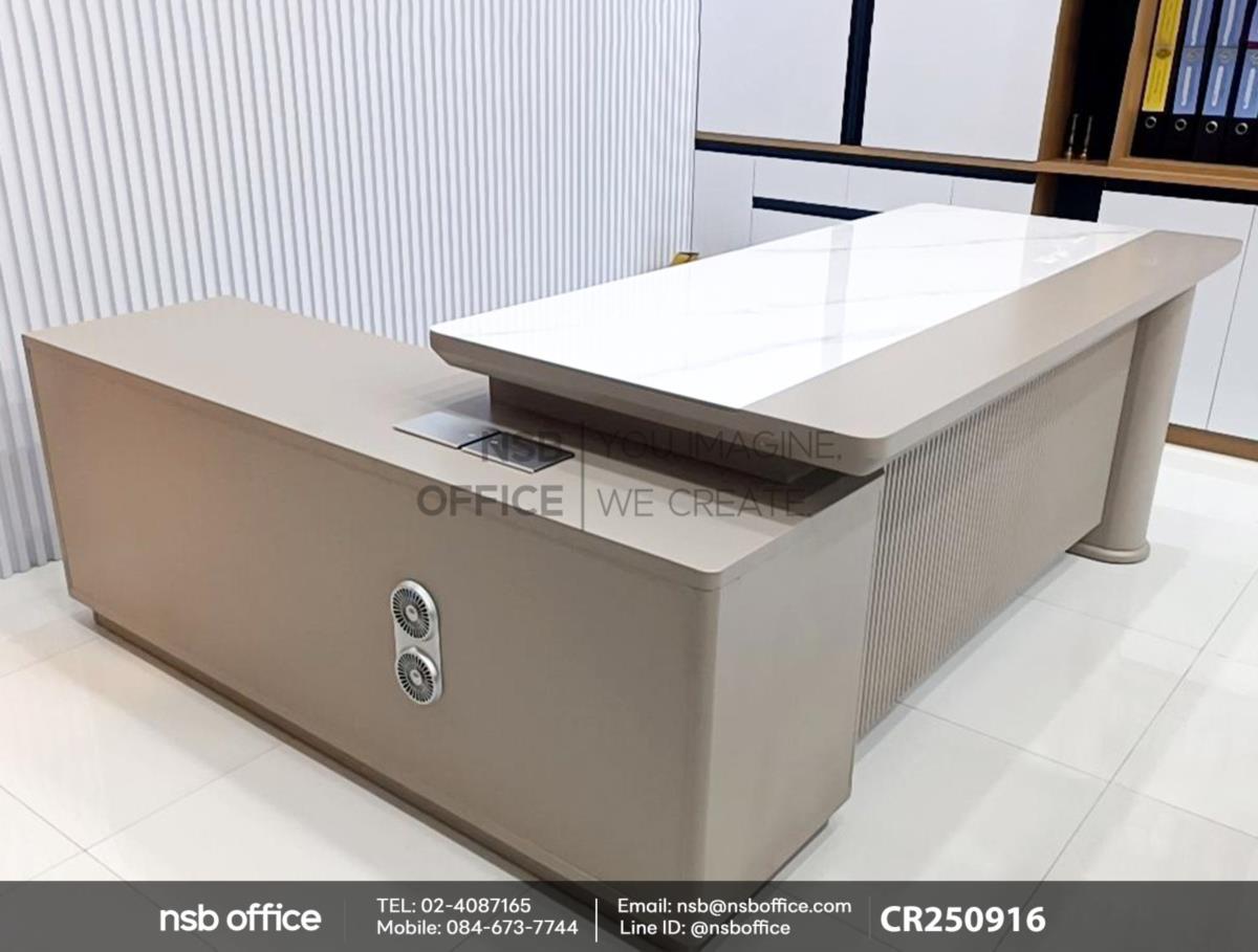 โต๊ะทำงานตัวแอล ตู้ข้างเสริมป๊อปอัพ