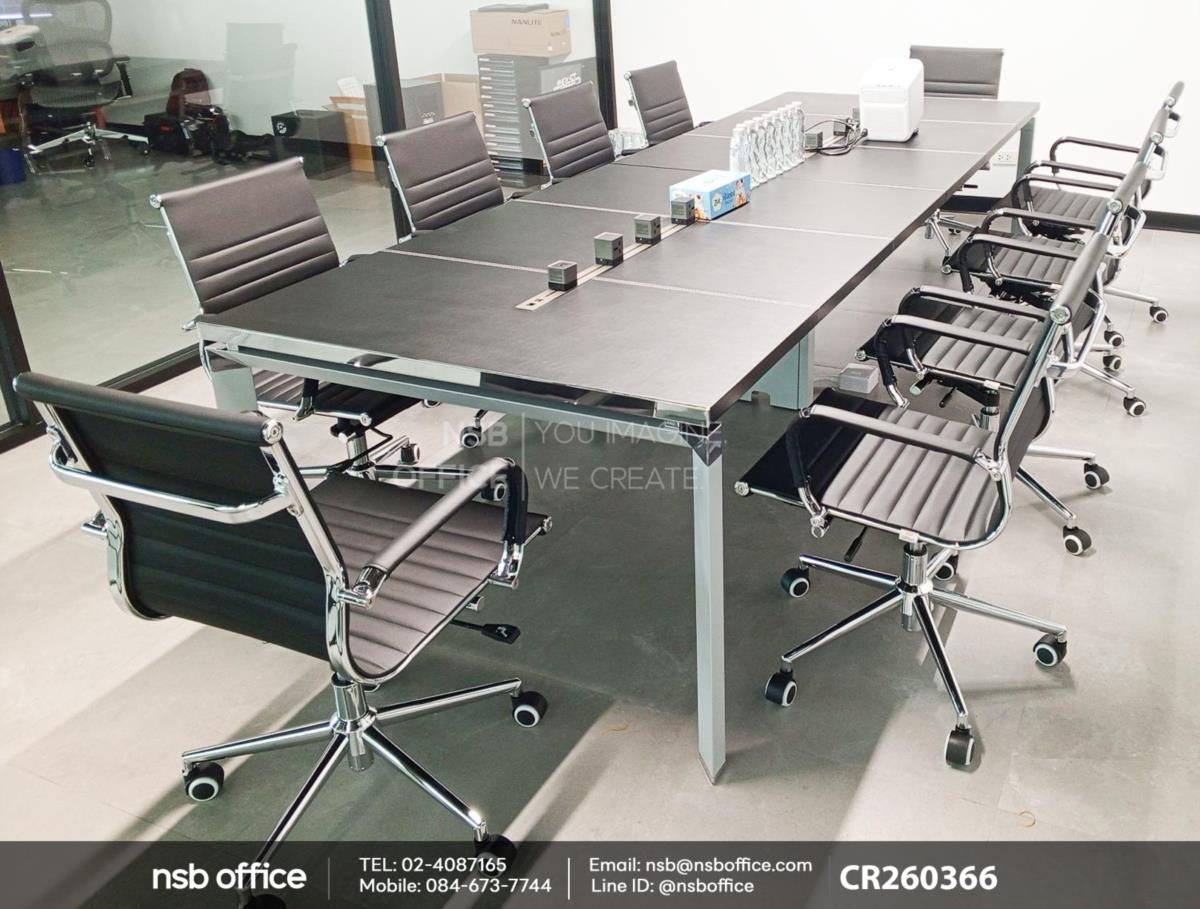 เก้าอี้สำนักงานสไตล์โมเดิร์น โครงขาเหล็กชุบโครเมียม