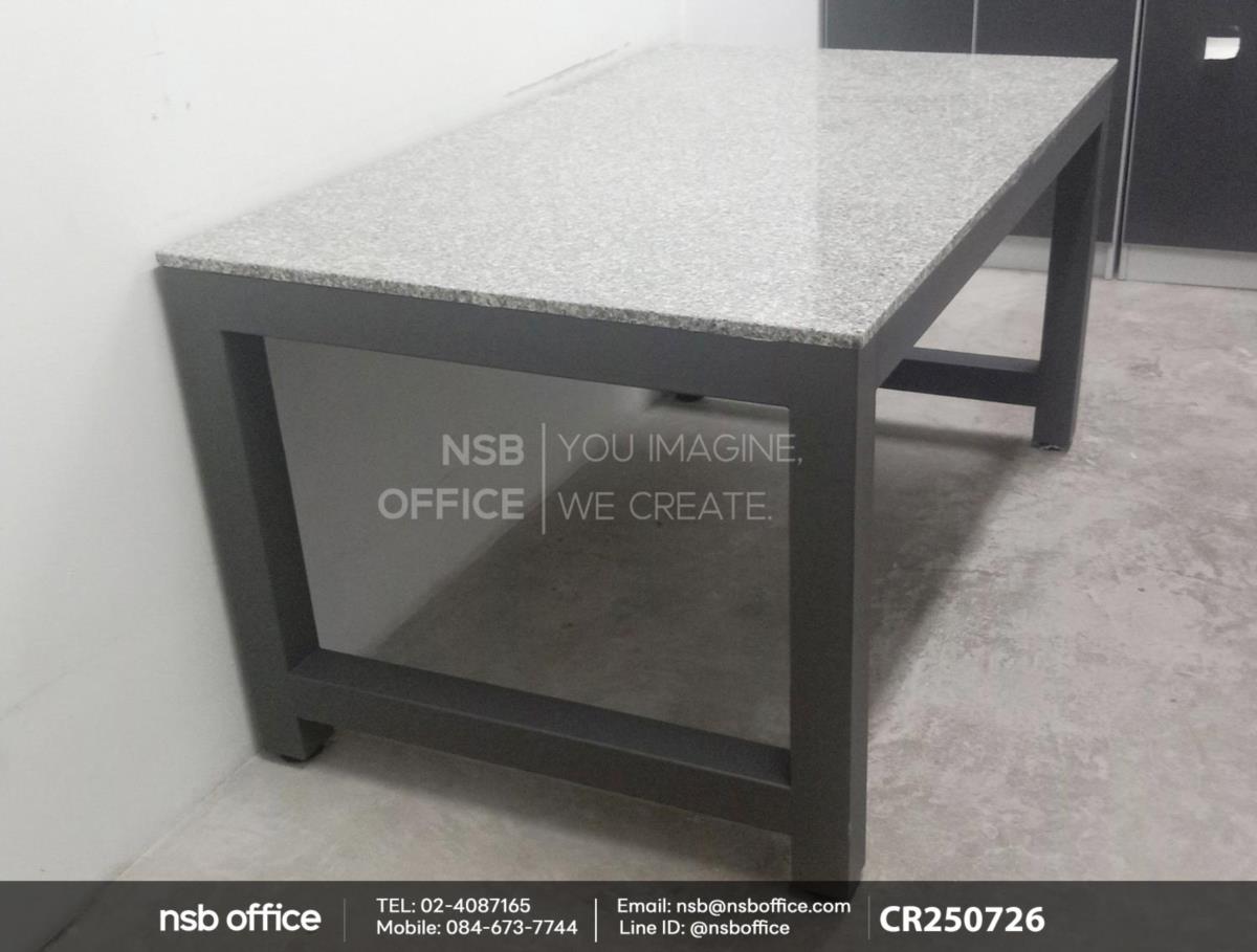 โต๊ะปฏิบัติการหน้าท็อปหินขาเหล็กทำสี Epoxy