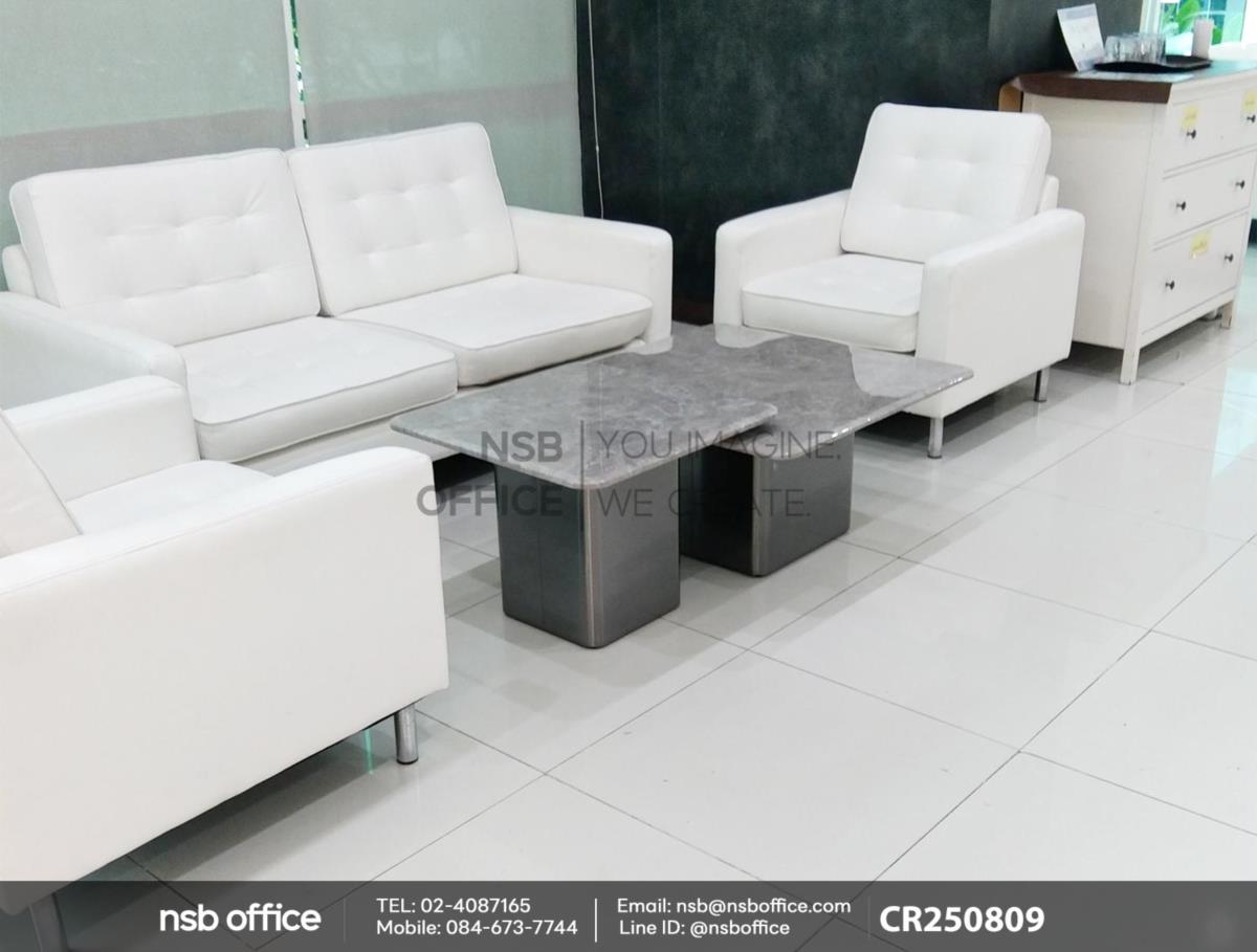 โต๊ะกลางหินอ่อนสังเคราะห์  โครงขาสแตนเลสสีเทาเข้ม