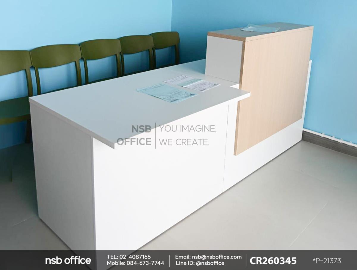 เคาน์เตอร์ต้อนรับลูกค้า 1 ลิ้นชักล้อเลื่อน 1 รางคีย์บอร์ด