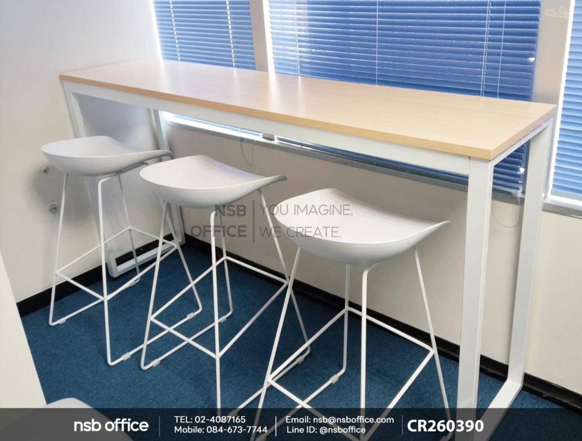 โต๊ะเคาน์เตอร์บาร์สูงใช้งานคู่กับเก้าอี้บาร์สูง สไตล์มินิมอล