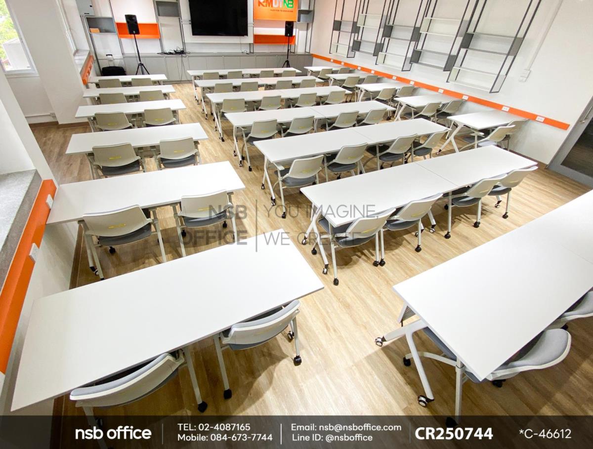 โต๊ะประชุมพับเก็บได้ล้อเลื่อนเสริมด้วยเก้าอี้อเนกประสงค์