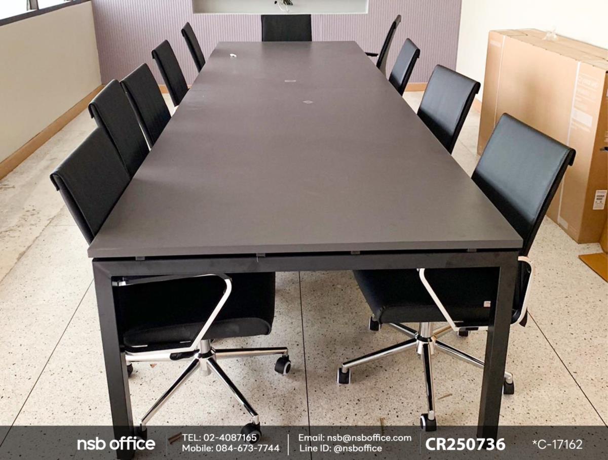 โต๊ะประชุมทรงสี่เหลี่ยมใช้งานคู่กับเก้าอี้สำนักงานหุ้มหนังเทียม รุ่นทันสมัย