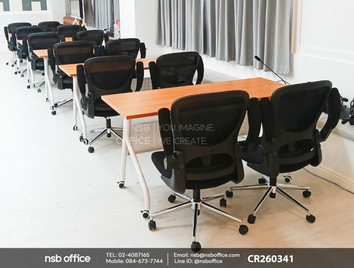 โต๊ะประชุมพับเก็บได้ล้อเลื่อนและเก้าอี้สำนักงานหลังเน็ต
