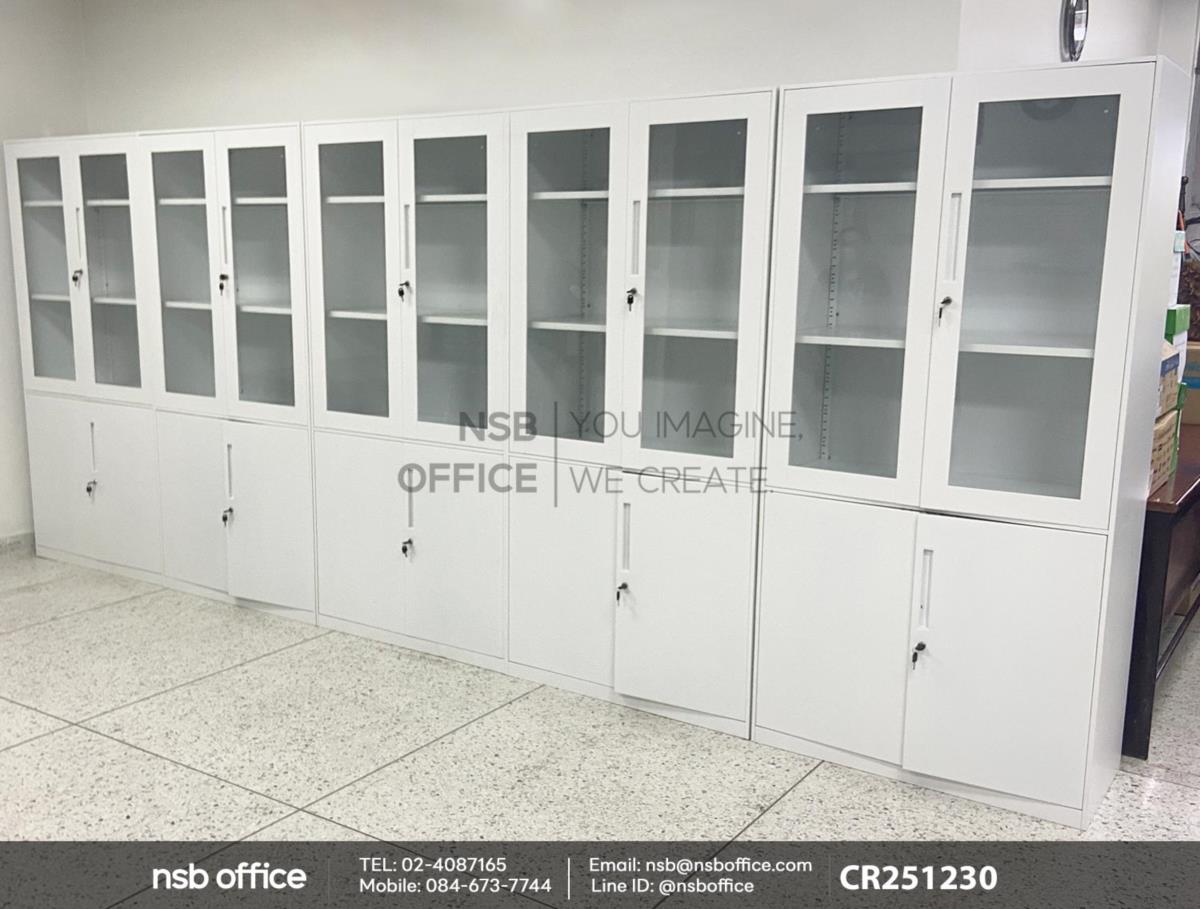 ตู้เอกสารเหล็ก 4 บานเปิด หนาพิเศษ 0.8mm (ผลิตสีขาว)