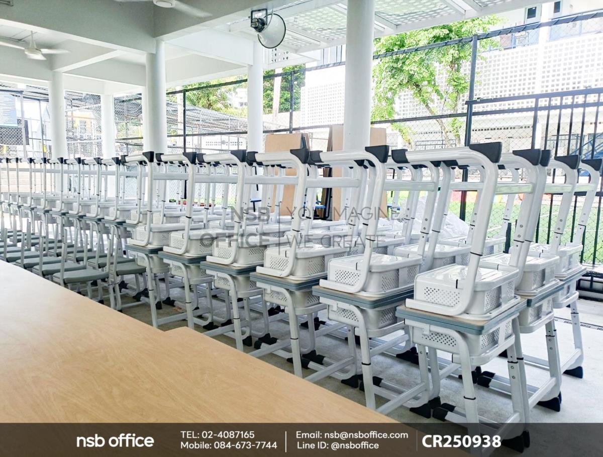 ชุดโต๊ะและเก้าอี้นักเรียนมีความปลอดภัยสูง ออกแบบให้ทุกชิ้นส่วนโค้งมน