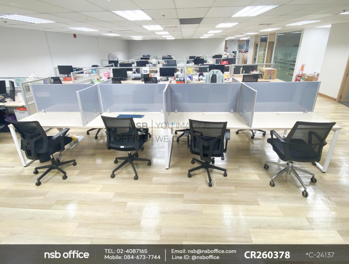 มินิสกรีนกั้นโต๊ะทึบล้วน 40H cm เฟรมอลูมิเนียม