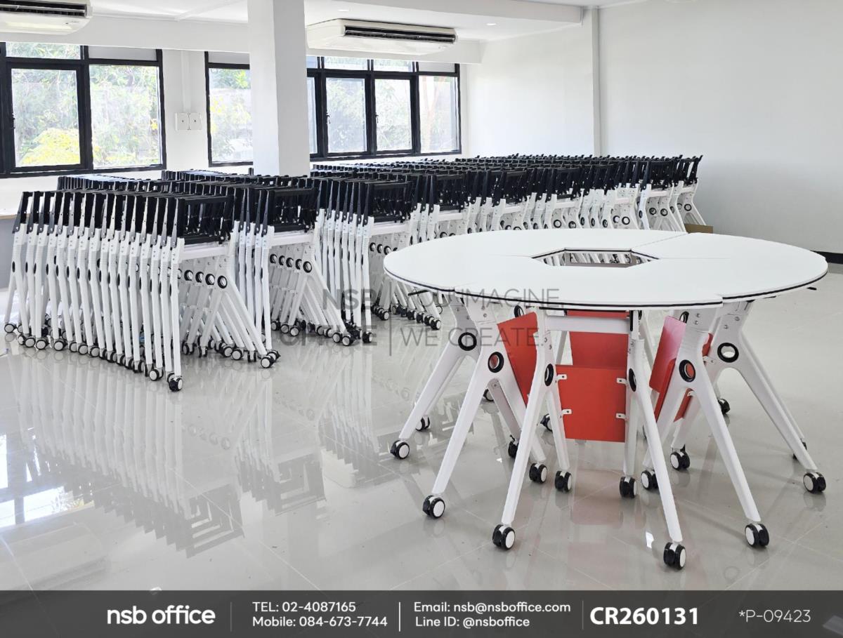 โต๊ะพับล้อเลื่อน 1/6 มีที่เก็บของใต้โต๊ะ