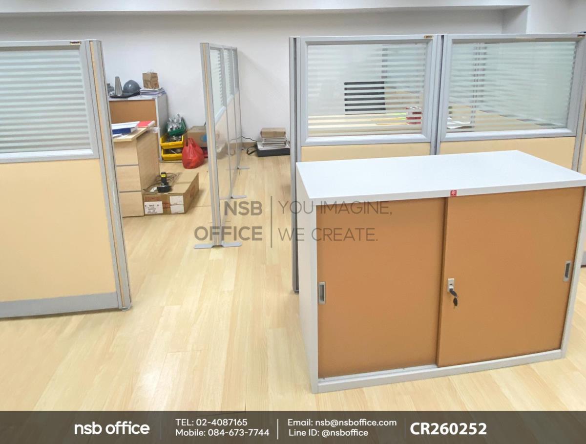 พาร์ทิชั่นแบบครึ่งทึบครึ่งกระจกขัดลาย