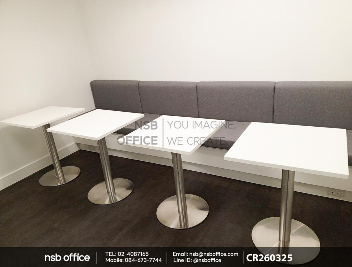 โต๊ะบาร์ ขาจานกลม หน้าสี่เหลี่ยม ขาสแตนเลส