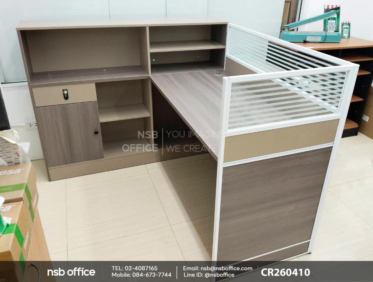 โต๊ะทำงาน 1 ที่นั่งพร้อมตู้ข้าง