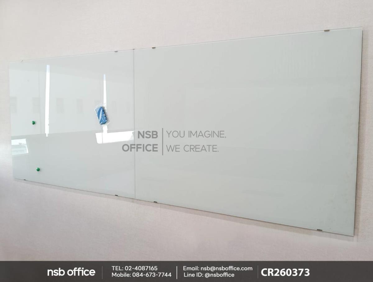 ไวท์บอร์ดกระจกแม่เหล็ก พร้อมถาดวางปากกา