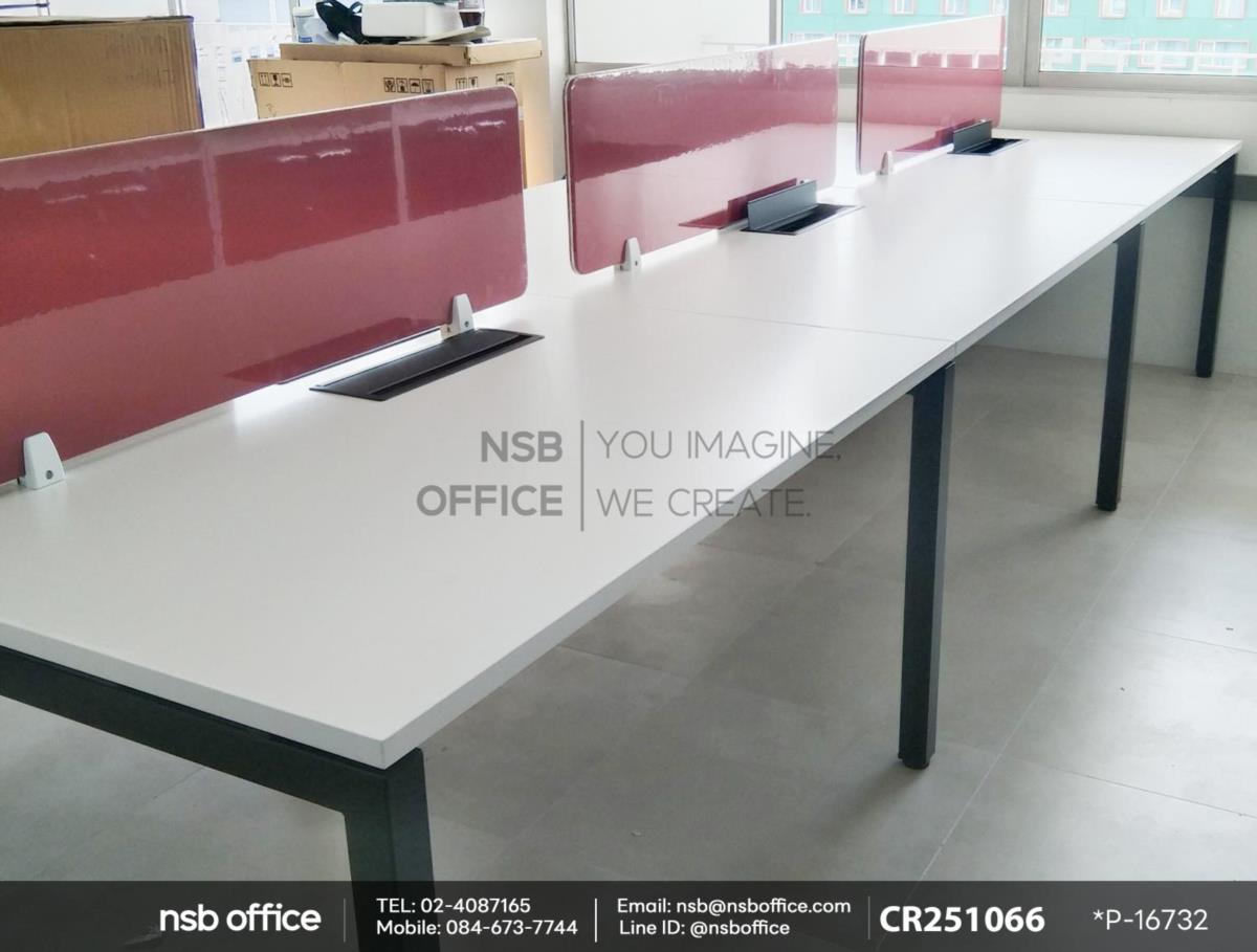 ชุดโต๊ะทำงานกลุ่มพร้อมกล่องไฟทุกที่นั่งเสริมป๊อปอัพเหลี่ยมมุมมนสีดำ