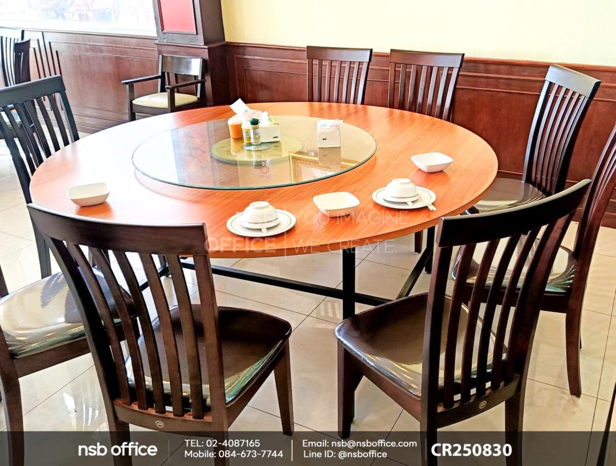 เก้าอี้ไม้ยางพาราที่นั่งหุ้มหนังเทียม