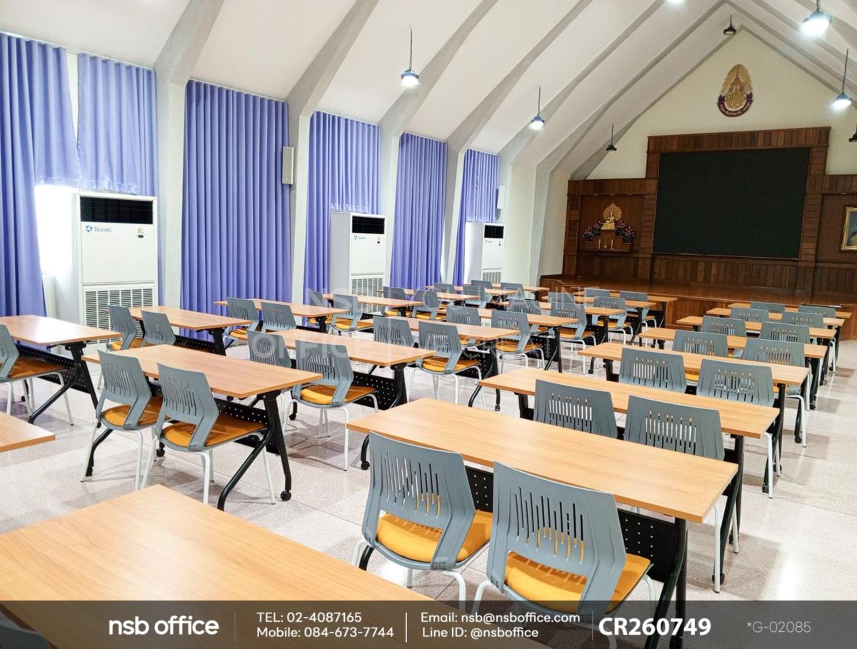 โต๊ะประชุมพับเก็บได้ล้อเลื่อนและเก้าอี้อเนกประสงค์เฟรมโพลี่