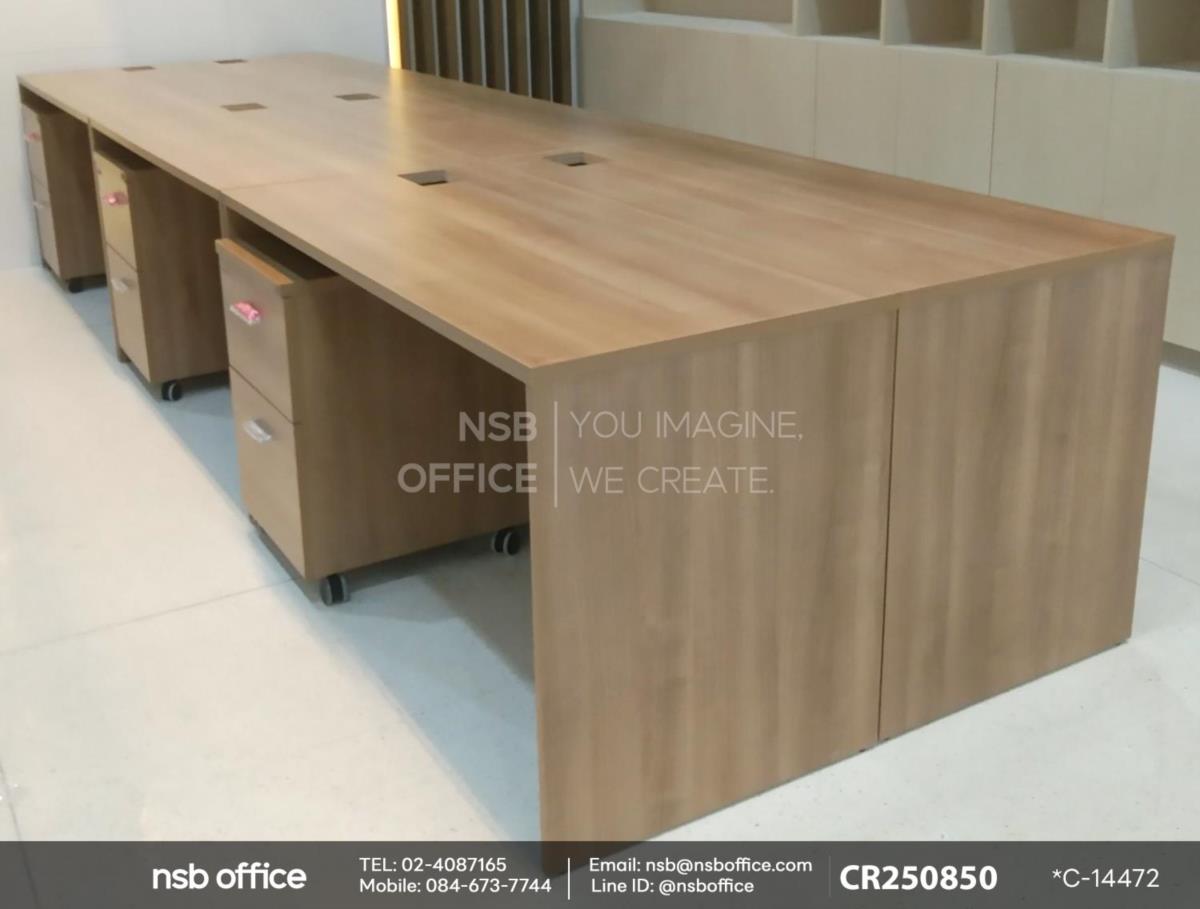 โต๊ะทำงานเสริมการใช้งานด้วยตู้ลิ้นชักล้อเลื่อน