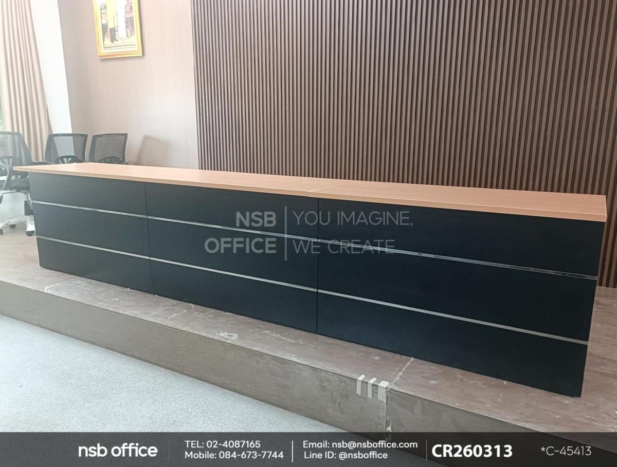 เคาน์เตอร์ตรงตีเส้นอลูมิเนียมเพิ่มความสวยงาม