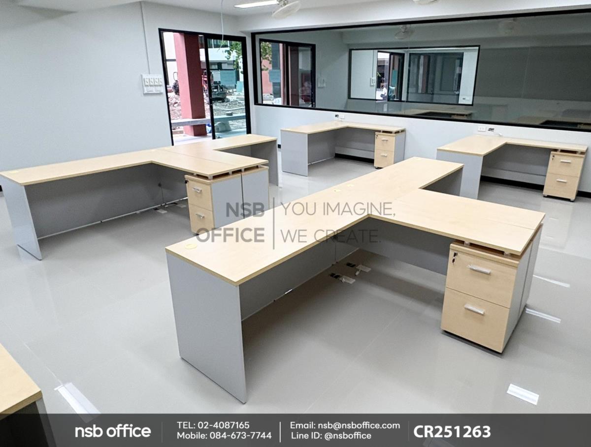 โต๊ะทำงานตัวแอล พร้อมตู้ลิ้นชัก