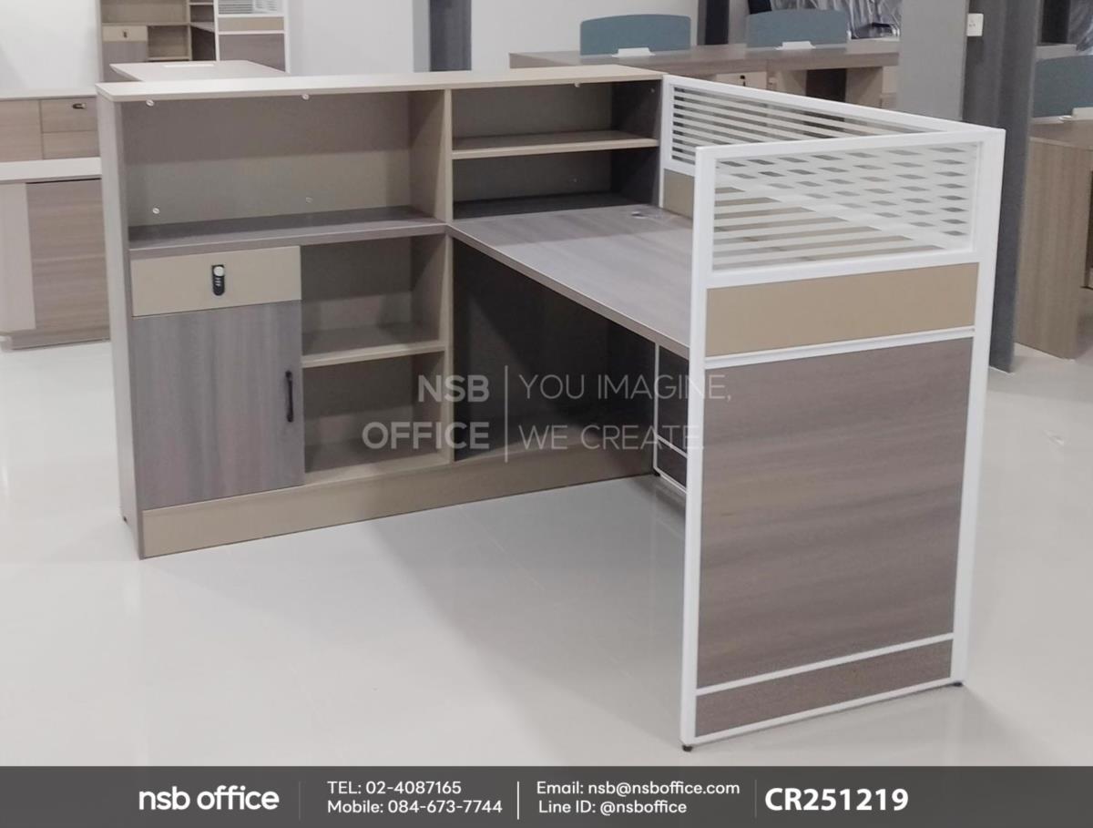 โต๊ะทำงาน 1 ที่นั่ง พร้อมตู้ข้าง