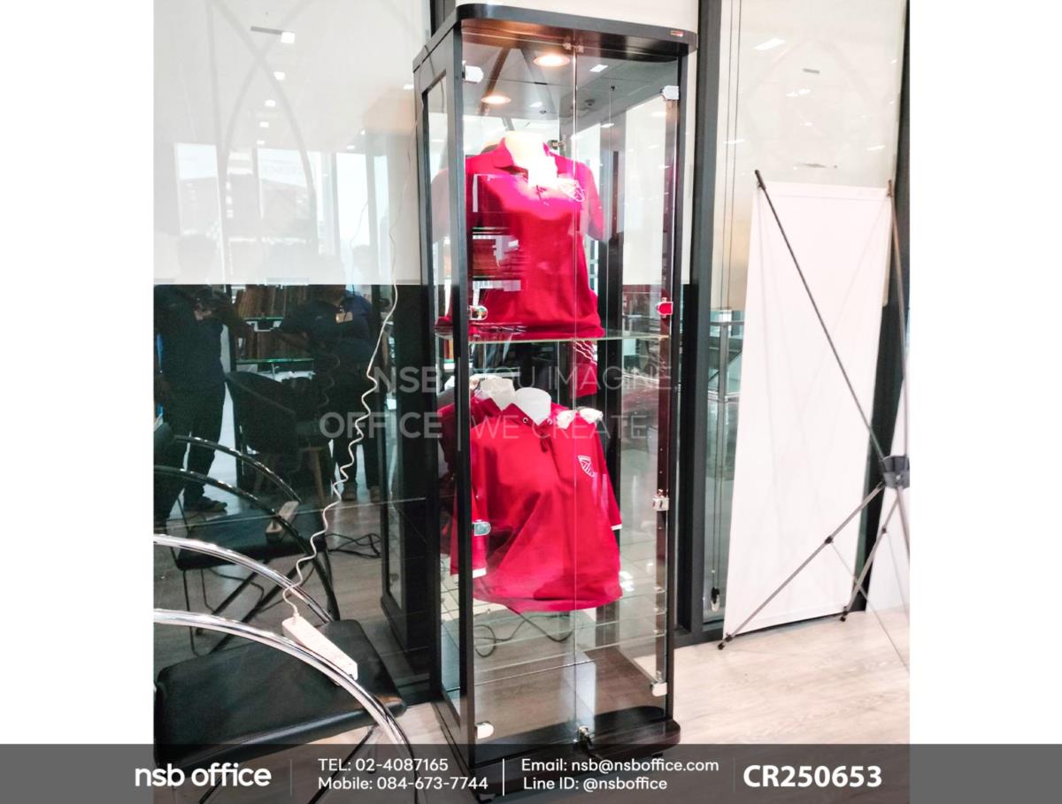 ตู้โชว์กระจกดาวน์ไลท์สูง 190 ซม.มีไฟในตัว