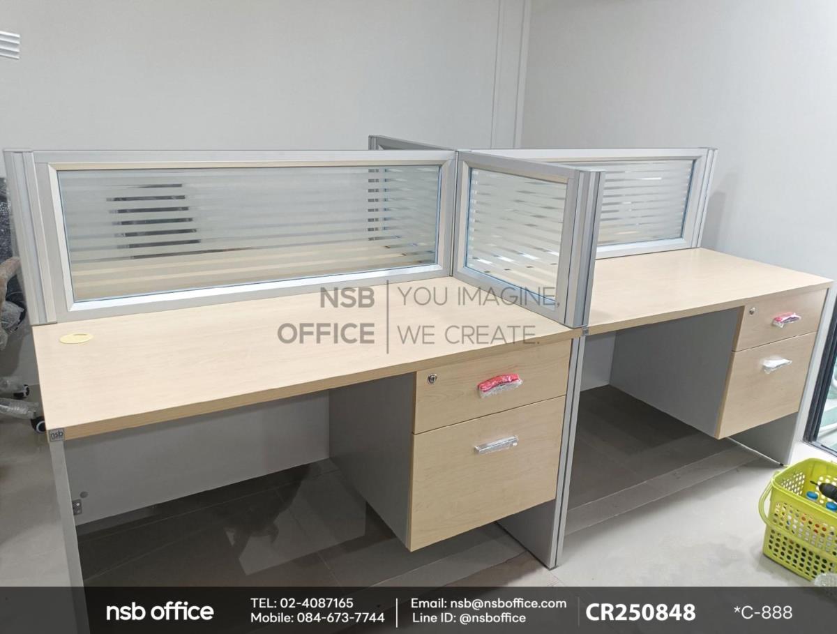 โต๊ะทำงาน 2 ลิ้นชักเสริมการใช้งานด้วยตู้เอกสารไม้