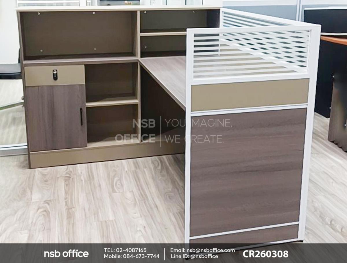 โต๊ะทำงาน 1 ที่นั่งพร้อมตู้ข้าง