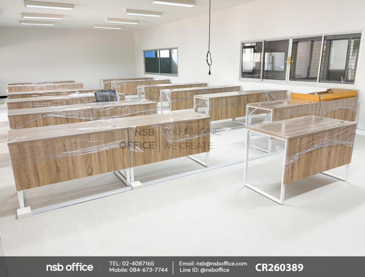 โต๊ะทำงานขาเหล็กเสริมด้วยฐานวางซีพียู CPU แบบแขวนใต้ใต๊ะ