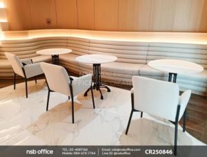 โต๊ะบาร์หน้าท็อปหินสังเคราะห์กลม 