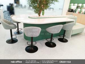 เก้าอี้บาร์สูงโมเดิร์น โครงขาเหล็กพ่นสีดำ