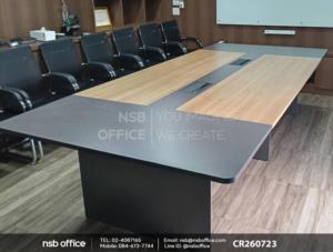 โต๊ะประชุมทรงสี่เหลี่ยมมุมมน เสริมการใช้งานด้วยเก้าอี้รับแขกขาตัวซีหลังเน็ต