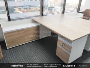 โต๊ะทำงานตัวแอล 2 ลิ้นชักเสริมการใช้งานด้วยตู้เก็บเอกสาร