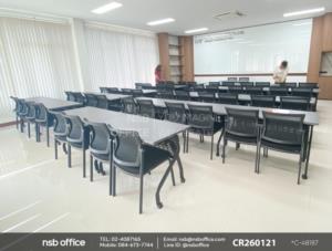 โต๊ะประชุมพับเก็บได้ล้อเลื่อนใช้งานกับเก้าอี้รับแขกหลังเน็ต