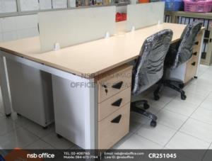 โต๊ะทำงานกลุ่ม 4 และ 6 ที่นั่ง พร้อมตู้เอกสารใต้โต๊ะ